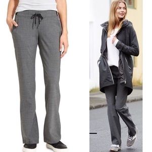 ATHLETA CHARCOAL HEATHER GRAY WASHABLE WOOL PANT